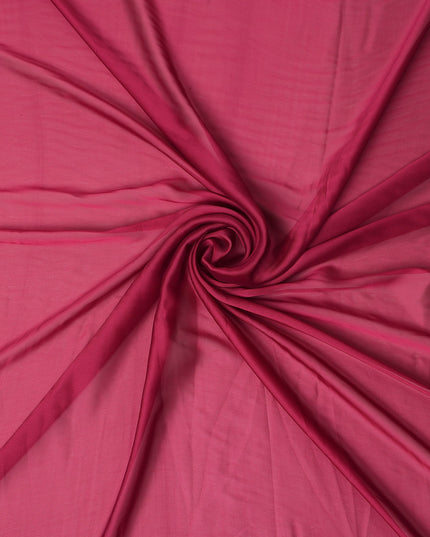 Rose Pink Plain Synthetic Polyester Chiffon Fabric 110 Cms Width Lightweight Soft Flowing Dress Material India-D28740 Regal Fabrics