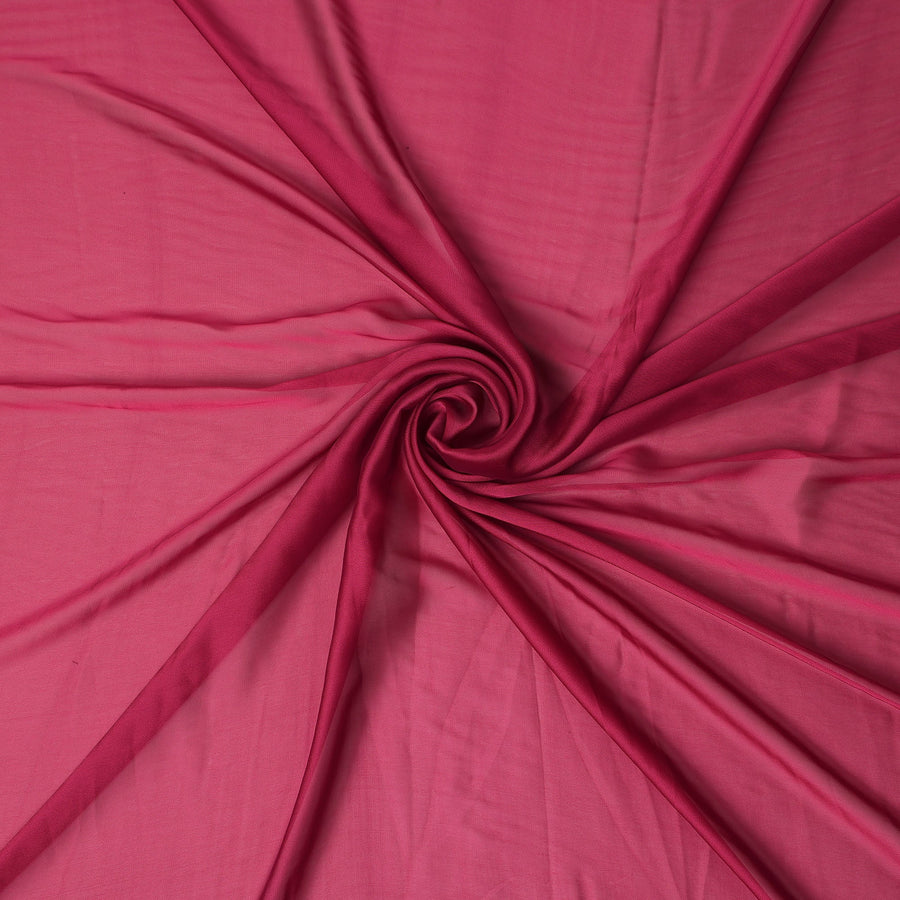 Rose Pink Plain Synthetic Polyester Chiffon Fabric 110 Cms Width Lightweight Soft Flowing Dress Material India-D28740 Regal Fabrics