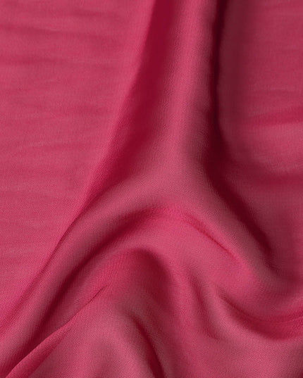 Rose Pink Plain Synthetic Polyester Chiffon Fabric 110 Cms Width Lightweight Soft Flowing Dress Material India-D28740 Regal Fabrics