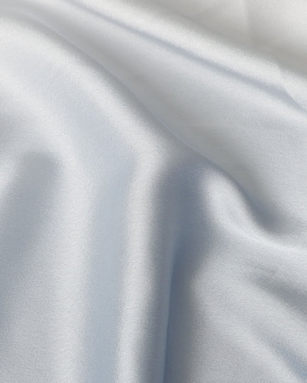 Silver Grey Plain Synthetic Satin Fabric 110 Cms Width Smooth Glossy Soft Draping Dress Material India-D28751 Regal Fabrics