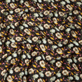 Black Floral Allover Printed Premium Pure Silk Satin Fabric, 110 Cms, India-D27075