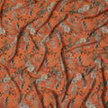 Orange Floral Printed Silk Crepe Fabric Soft Flowing Lightweight Luxurious Material for Dressmaking Sewing Apparel Craft Use 110 Cms Width India Origin-D27295 Regal Fabrics