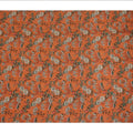 Orange Floral Printed Silk Crepe Fabric Soft Flowing Lightweight Luxurious Material for Dressmaking Sewing Apparel Craft Use 110 Cms Width India Origin-D27295 Regal Fabrics