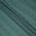 Green Geometric Pure Silk Crepe Fabric 110cm - 1328300