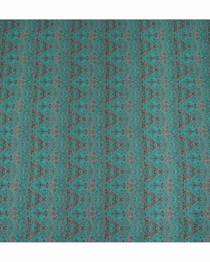 Green Geometric Pure Silk Crepe Fabric 110cm - 1328300