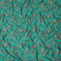 Teal Green Floral Printed Silk Crepe Fabric Soft Flowing Lightweight Luxurious Material for Dressmaking Sewing Apparel Craft Use 110 Cms Width India Origin-D27300 Regal Fabrics
