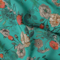 Teal Green Floral Printed Silk Crepe Fabric Soft Flowing Lightweight Luxurious Material for Dressmaking Sewing Apparel Craft Use 110 Cms Width India Origin-D27300 Regal Fabrics