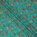 Teal Green Floral Printed Silk Crepe Fabric Soft Flowing Lightweight Luxurious Material for Dressmaking Sewing Apparel Craft Use 110 Cms Width India Origin-D27300 Regal Fabrics