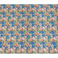 Blue Floral Pure Silk Crepe Fabric 110cm - 1328331