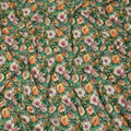 Green Floral Pure Silk Crepe Fabric 110cm - 1328348