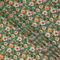 Green Floral Pure Silk Crepe Fabric 110cm - 1328348