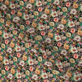 Black Floral Pure Silk Crepe Fabric 110cm - 1328355