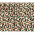 Black Floral Pure Silk Crepe Fabric 110cm - 1328355