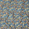 Blue Floral Printed Silk Crepe Fabric Soft Lightweight Breathable Material for Dressmaking Sewing Apparel Craft Use 110 Cms Width India Origin-D27292 Regal Fabrics