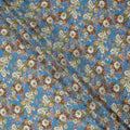 Blue Floral Printed Silk Crepe Fabric Soft Lightweight Breathable Material for Dressmaking Sewing Apparel Craft Use 110 Cms Width India Origin-D27292 Regal Fabrics