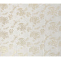 Ivory White Premium Pure silk Satin Fabric with Jacquard metallic, 110 Cms, India-D26906