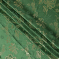 Emerald Green Premium Pure silk Satin Fabric with Jacquard metallic, 110 Cms, India-D26904