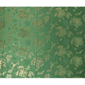 Emerald Green Premium Pure silk Satin Fabric with Jacquard metallic, 110 Cms, India-D26904