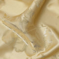 Champagne Gold Premium Pure silk Satin Fabric with Jacquard metallic, 110 Cms, India-D26905