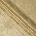 Champagne Gold Premium Pure silk Satin Fabric with Jacquard metallic, 110 Cms, India-D26905
