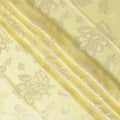 Lemon Yellow Premium Pure silk Satin Fabric with Jacquard metallic, 110 Cms, India-D26903