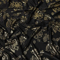 Black Premium Pure silk Satin Fabric with Jacquard metallic, 110 Cms, India-D26902