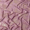 Dusty Rose Premium Pure silk Satin Fabric with Jacquard metallic, 110 Cms, India-D26900