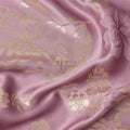 Dusty Rose Premium Pure silk Satin Fabric with Jacquard metallic, 110 Cms, India-D26900