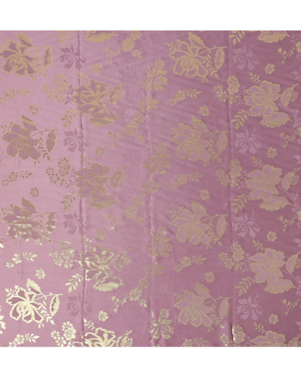 Dusty Rose Premium Pure silk Satin Fabric with Jacquard metallic, 110 Cms, India-D26900