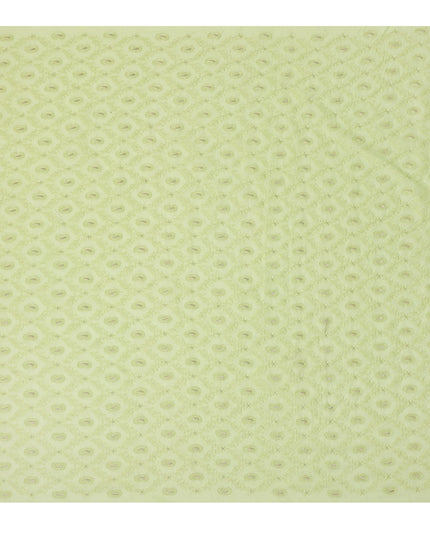 Pista Green Self Embroidered Paisley Motif Viscose Cotton Fabric 110 Cms India-D27022 - Regal Fabrics