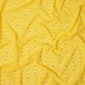 Yellow Self Embroidered Paisley Motif Viscose Cotton Fabric 110 Cms India-D27020 - Regal Fabrics