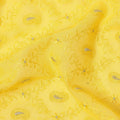 Yellow Self Embroidered Paisley Motif Viscose Cotton Fabric 110 Cms India-D27020 - Regal Fabrics