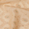 Peach Self Embroidered Paisley Motif Viscose Cotton Fabric 110 Cms India-D27023 - Regal Fabrics