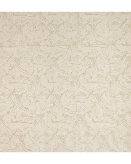 Beige Minimal Abstract Artistic Line Print Blended Linen Fabric, Contemporary Soft Sketch Pattern Linen Blend Material for Apparel Sewing Dressmaking Craft Fabric, 140 Cms Width, Made In India-D28449