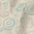 Beige Aqua Abstract Spiral Printed Blended Linen Fabric Soft Breathable Lightweight Linen Blend Cloth for Apparel Sewing Craft Dressmaking Material 150 Cms Width Premium Quality Indian Origin Fabric-D28482 - Regal Fabrics