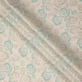 Beige Aqua Abstract Spiral Printed Blended Linen Fabric Soft Breathable Lightweight Linen Blend Cloth for Apparel Sewing Craft Dressmaking Material 150 Cms Width Premium Quality Indian Origin Fabric-D28482 - Regal Fabrics