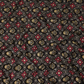 Black Geometric Motif Printed Viscose Fabric 110 Cms Made In India-D27383