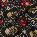 Black Geometric Motif Printed Viscose Fabric 110 Cms Made In India-D27383