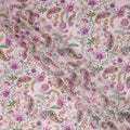 Pink Floral Paisley Printed Viscose Fabric 110 Cms Made In India-D27377
