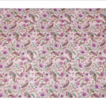 Light Pink Paisley Floral Printed Blended Cotton Linen Fabric Traditional Ethnic Botanical Motif Pattern Natural Textured Dressmaking Craft Fabric 110 Cms Width Made In India-D28352