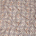 Cream Ethnic Geometric Printed Viscose Fabric 110 Cms Made In India-D27381