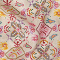 Cream Multicolor Geometric Printed Viscose Fabric 110 Cms Width Made In India-D27376