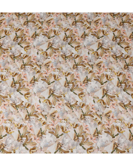 Sandy Warm Beige Floral Viscose Digital Print Fabric 110cm