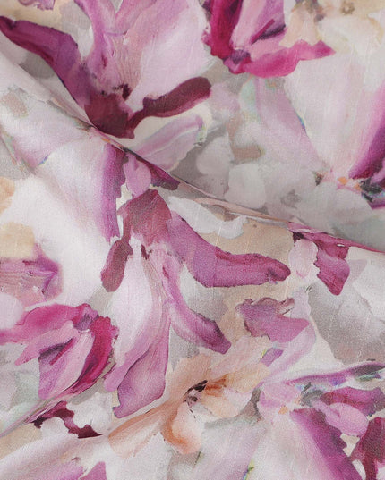 Orchid Magenta Purple Floral Viscose Digital Print Fabric