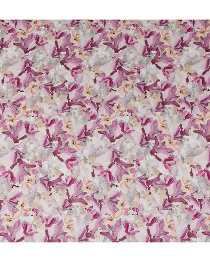 Orchid Magenta Purple Floral Viscose Digital Print Fabric