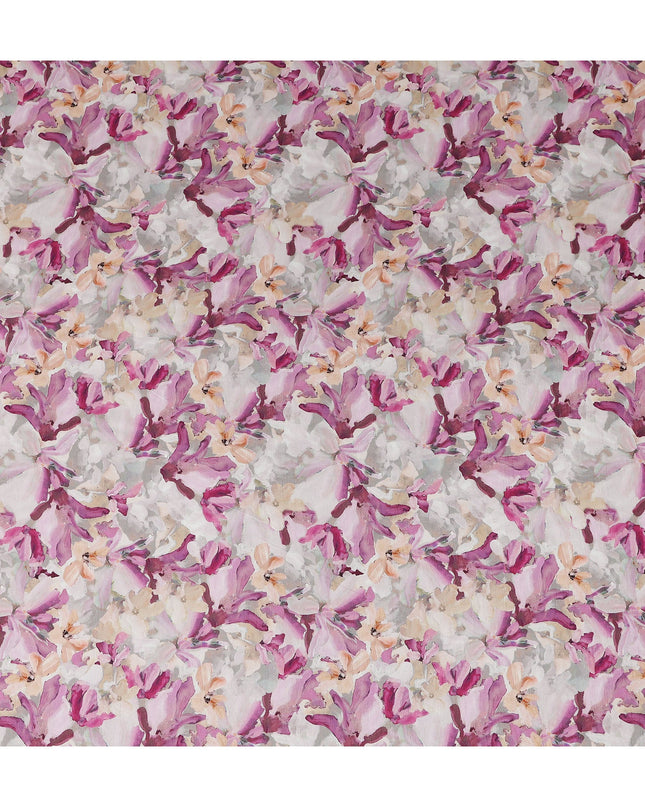 Orchid Magenta Purple Floral Viscose Digital Print Fabric