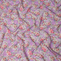 Lavender Purple Floral Printed Viscose Fabric Soft Lightweight Flowing Dress Material for Apparel Sewing Craft Use 110 Cms Width India Origin-D27309