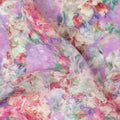 Lavender Purple Floral Printed Viscose Fabric Soft Lightweight Flowing Dress Material for Apparel Sewing Craft Use 110 Cms Width India Origin-D27309