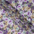 Purple Floral Artistic Printed Viscose Fabric Soft Lightweight Flowing Dress Material 110 Cms India-D27324