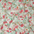Mint Green Floral Artistic Printed Viscose Fabric Soft Lightweight Flowing Dress Material 110 Cms India-D27323